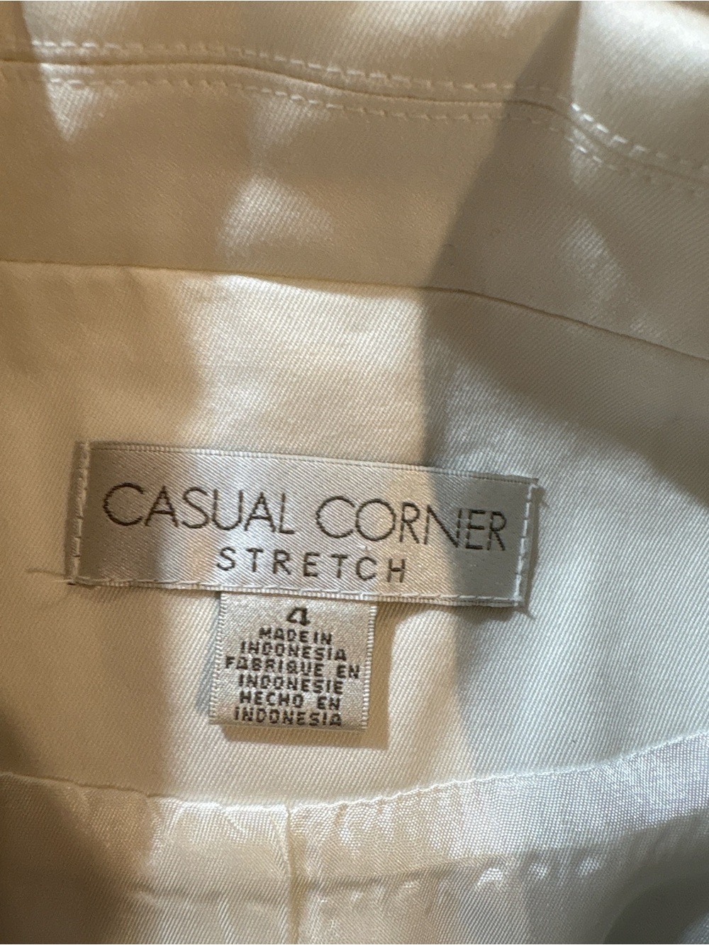 Casual Corner Stretch White Blazer Jacket Size 4 Career Office Chic - Picture 4 of 4